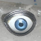 Eye ring size 6.25 blue eyeball band sterling silver women