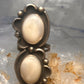Navajo long ring mother of pearl size 5.7 scalloped beaded sterling silver women