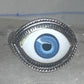 Eye ring size 6.25 blue eyeball band sterling silver women