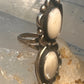 Navajo long ring mother of pearl size 5.7 scalloped beaded sterling silver women