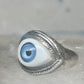 Eye ring size 6.25 blue eyeball band sterling silver women