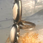 Navajo long ring mother of pearl size 5.7 scalloped beaded sterling silver women