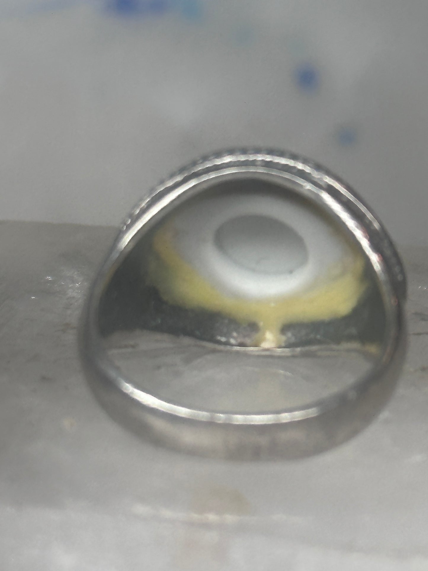 Eye ring size 6.25 blue eyeball band sterling silver women