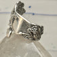 Rose Spoon ring large flower band size 7.25  sterling silver women girls