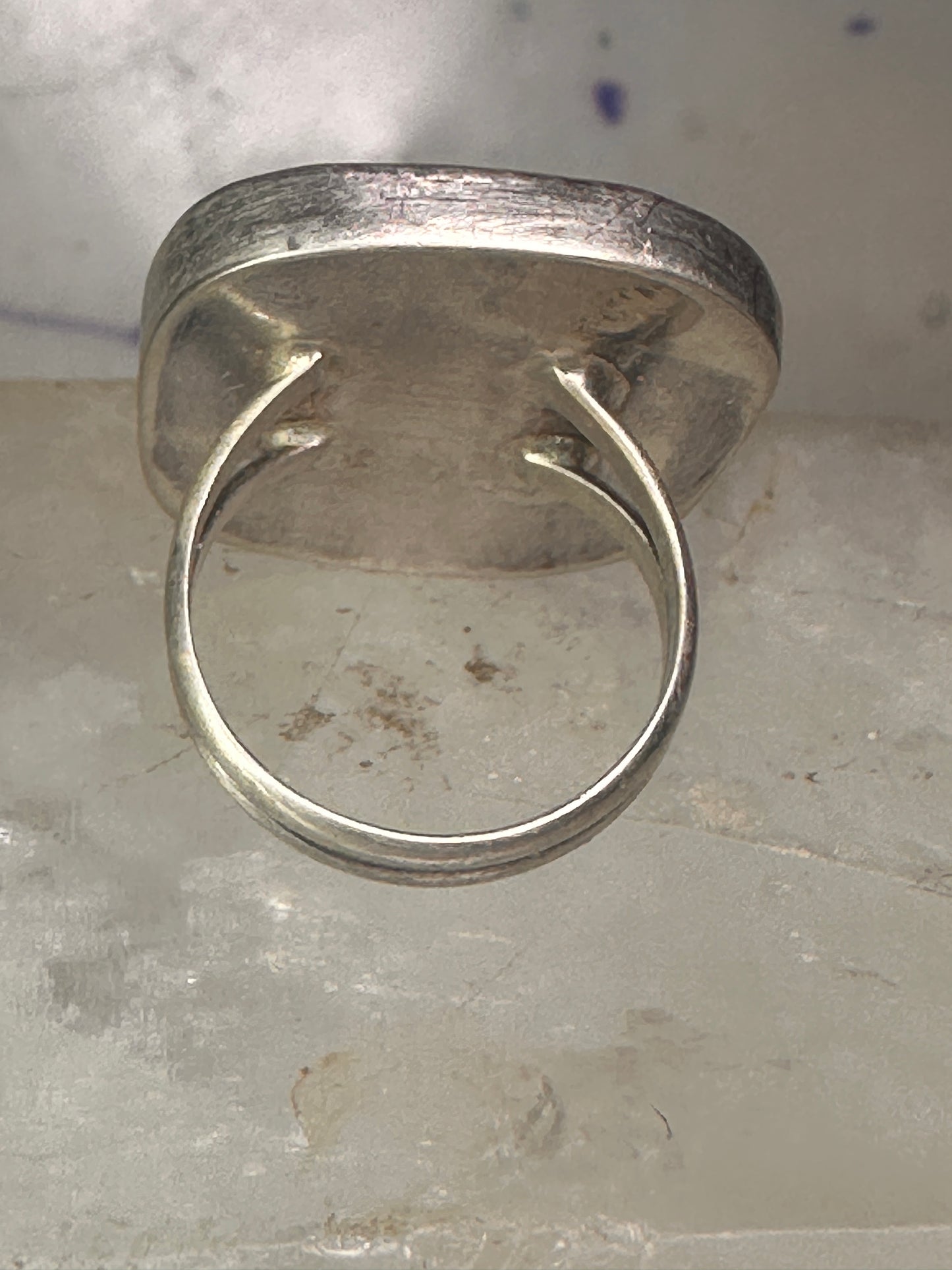 Zuni ring band turquoise Kachina mudman size 5.75 sterling silver women