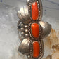 Navajo long ring coral size 5.5 sterling silver women