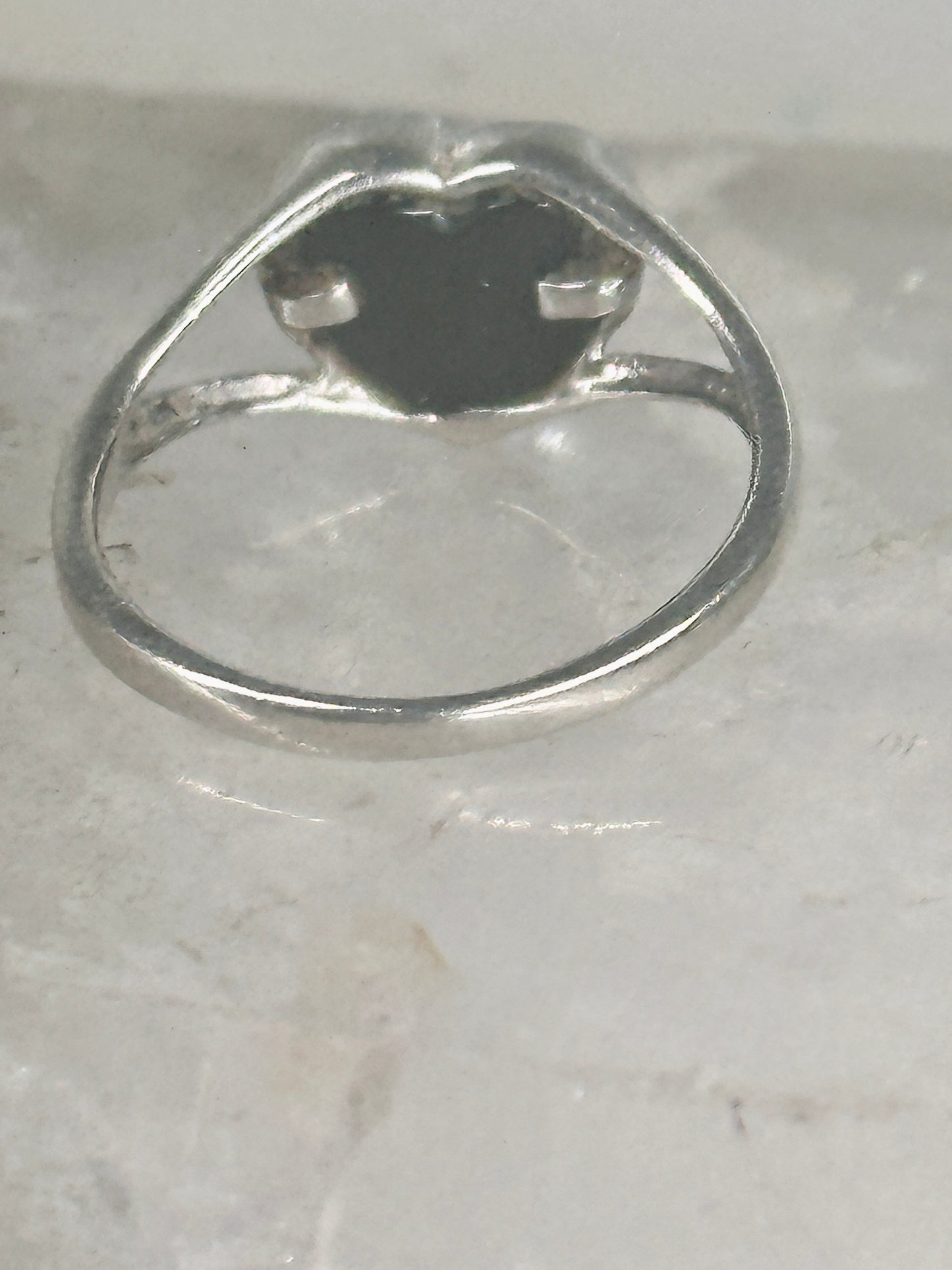 Black Hills Gold ring leaves heart Valentine onyx pinky band size 5.2 sterling silver women girls