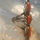 Navajo long ring coral size 5.5 sterling silver women