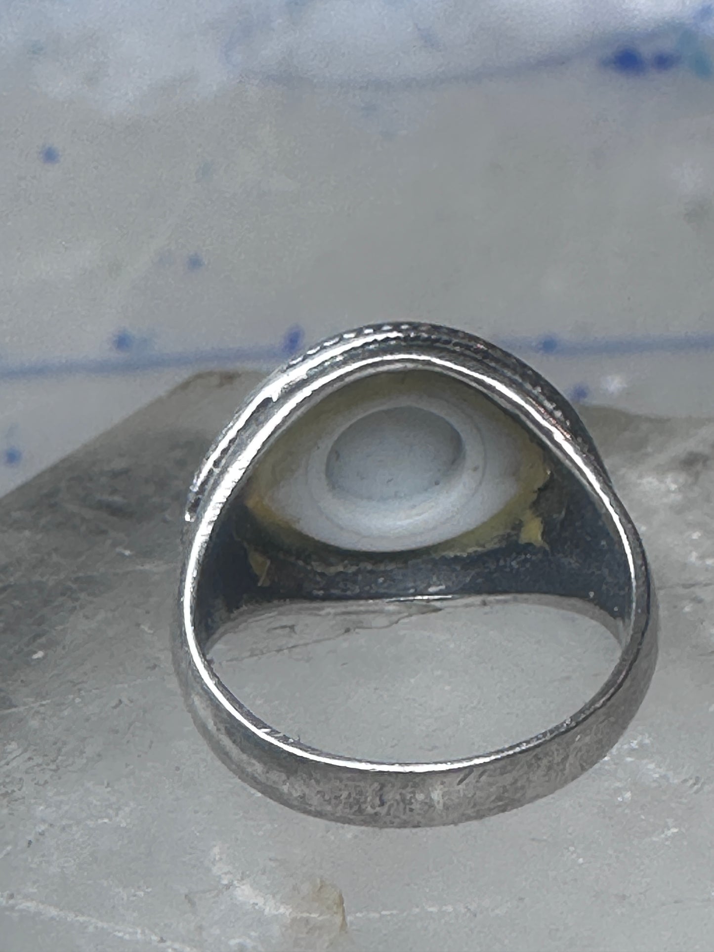 Eye ring size 6.25 blue eyeball band sterling silver women