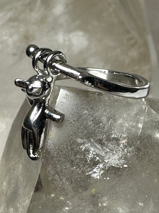 Cat ring  size 7 sterling silver women girls