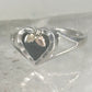 Black Hills Gold ring leaves heart Valentine onyx pinky band size 5.2 sterling silver women girls