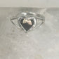 Black Hills Gold ring leaves heart Valentine onyx pinky band size 5.2 sterling silver women girls