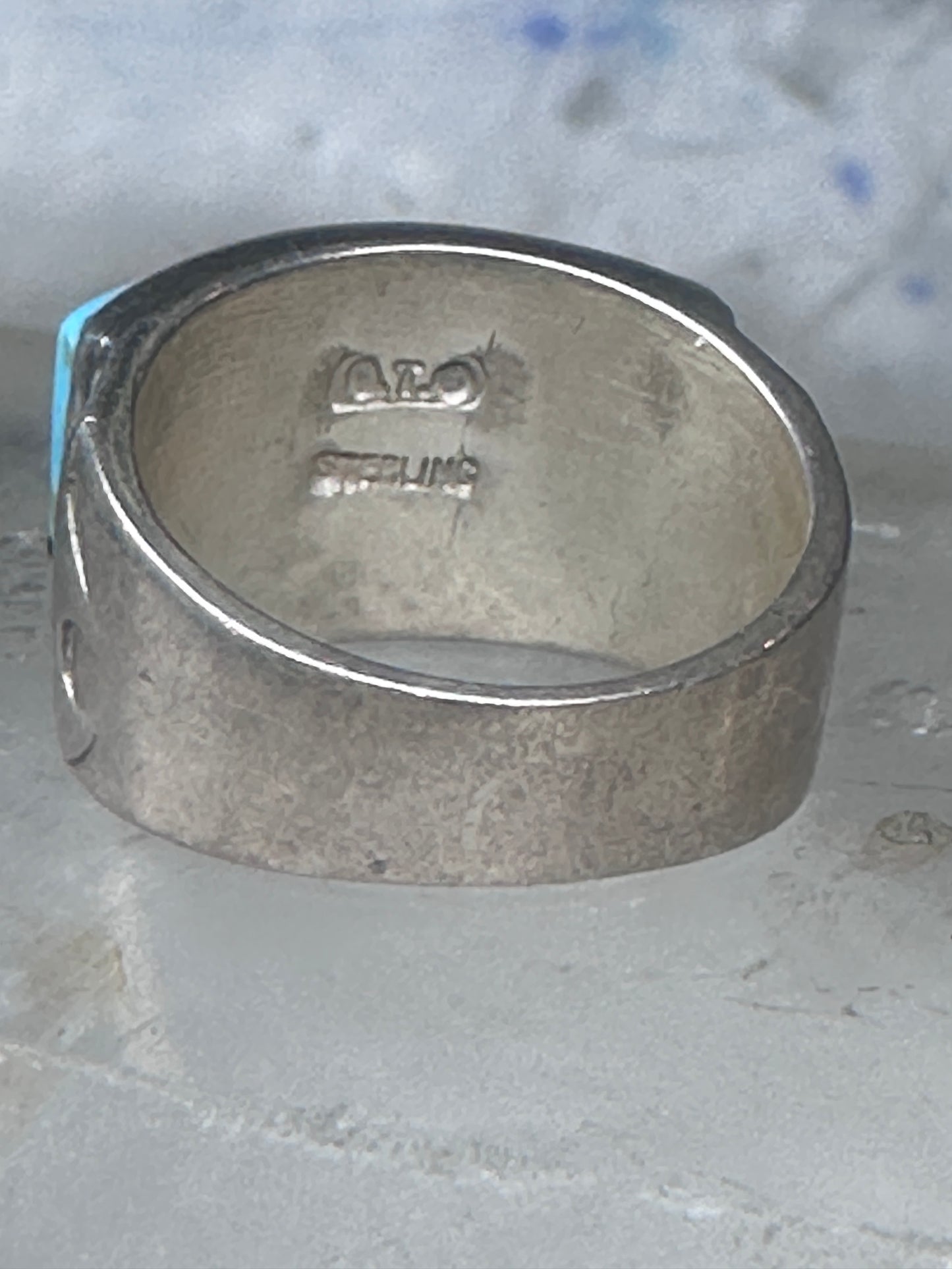 Turquoise ring size 5.75 bear band sterling silver women