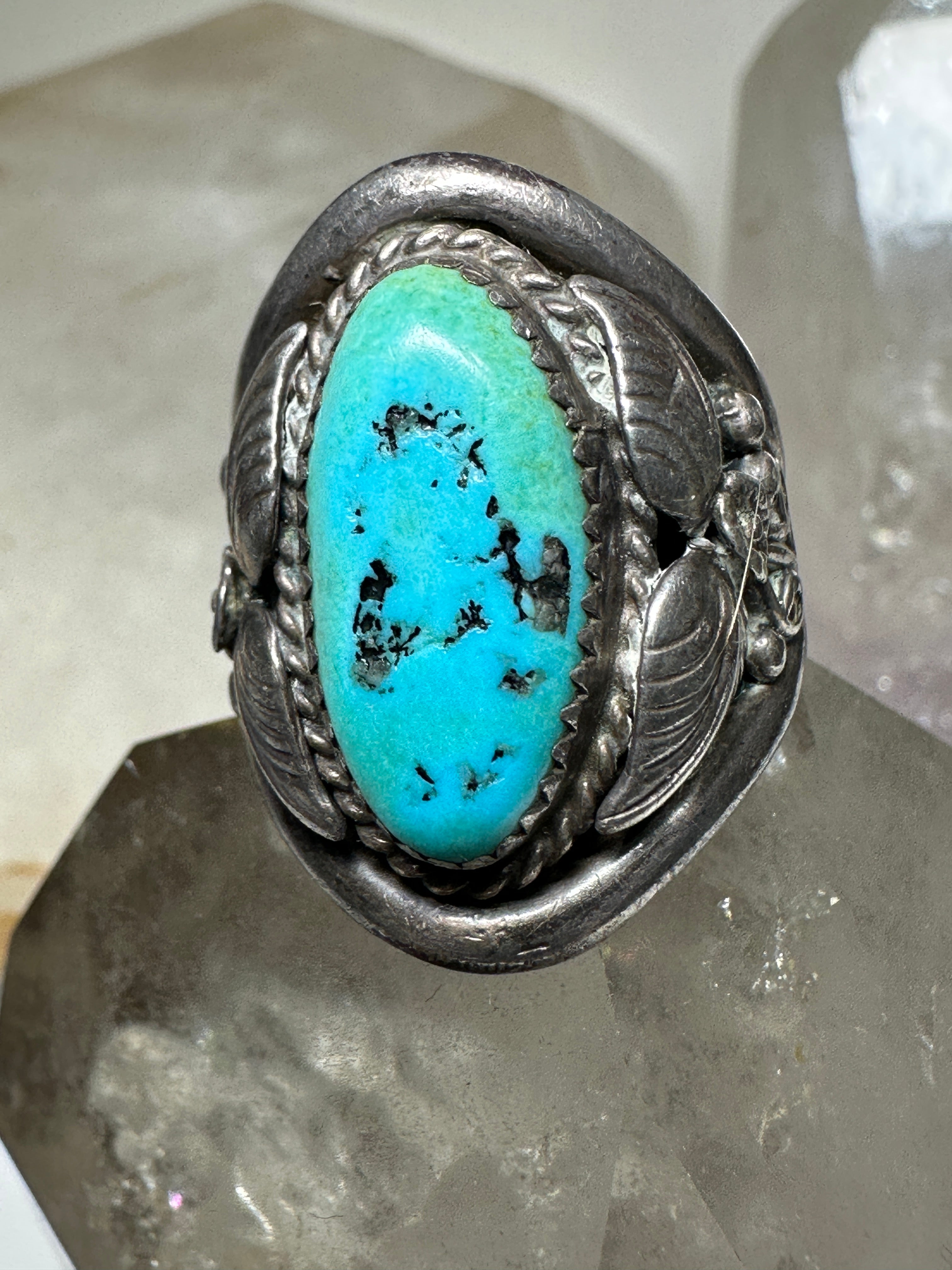 NAVAJO good STERLING SILVER TURQUOISE RING #A500