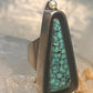 Navajo long ring turquoise pearl geometric size 5.75 sterling silver women