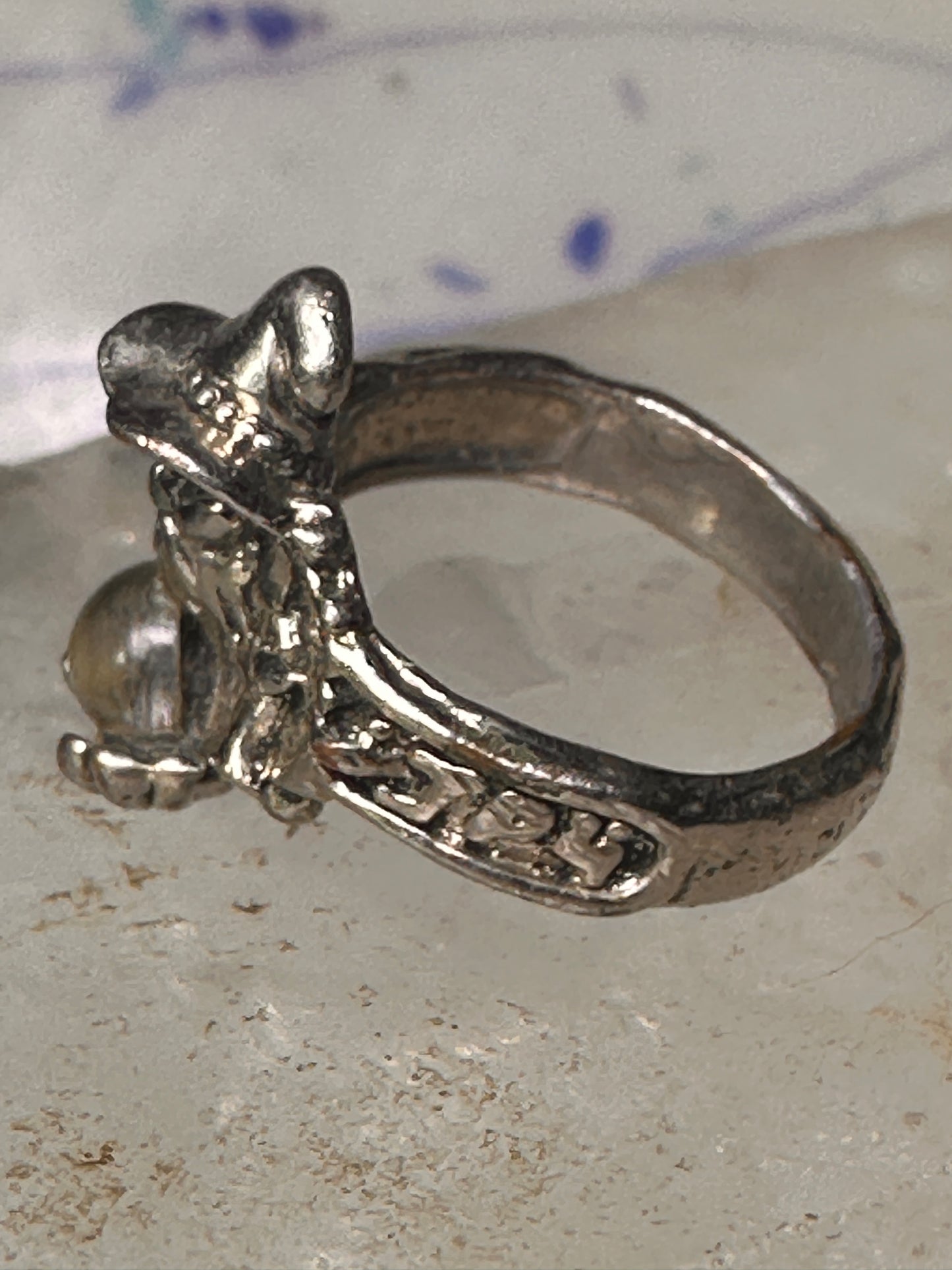 Wizard ring Merlin crystal rainbow band size 6 Silver PLATE women girls