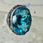 Art Deco Ring size 4.25 Ocean color Blue Glass sterling silver pinky women
