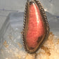 Navajo long ring rhodochrosite size 6.50 sterling silver women
