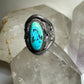 Turquoise ring Navajo signed AG leaves size 8.75 sterling silver women men