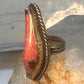 Navajo long ring rhodochrosite size 6.50 sterling silver women