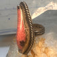 Navajo long ring rhodochrosite size 6.50 sterling silver women