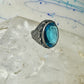 Art Deco Ring size 4.25 Ocean color Blue Glass sterling silver pinky women
