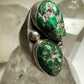 Green Turquoise ring southwest heavy size 9 sterling silver women men