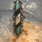 Navajo long ring turquoise onyx mop size 5.75 scalloped sterling silver women