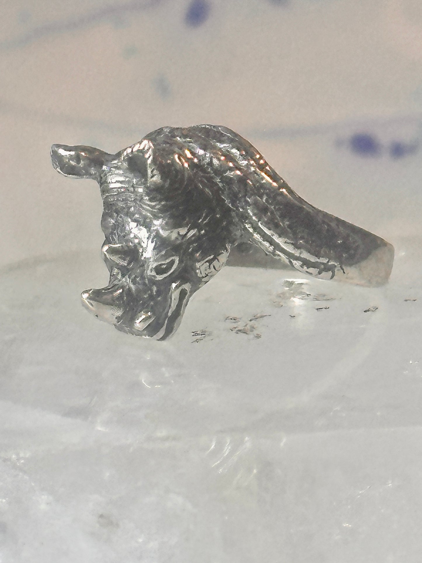 Vintage Rhinoceros ring size 5.50  Kabana rhino band sterling silver pinky women girls