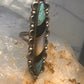 Navajo long ring turquoise onyx mop size 5.75 scalloped sterling silver women