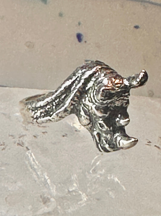 Vintage Rhinoceros ring size 5.50  Kabana rhino band sterling silver pinky women girls