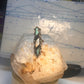 Navajo long ring turquoise onyx mop size 5.75 scalloped sterling silver women
