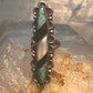 Navajo long ring turquoise onyx mop size 5.75 scalloped sterling silver women