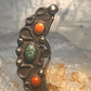 Navajo long Celestial Crescent moon ring turquoise coral size 7 sterling silver women