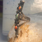 Navajo long Celestial Crescent moon ring turquoise coral size 7 sterling silver women