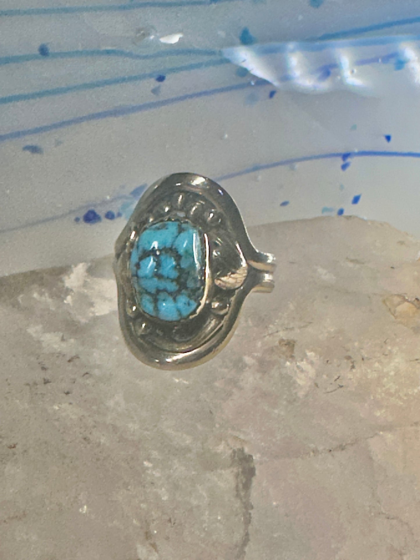 Turquoise ring Tawa by KT Navajo size 7.50 sterling silver 12KT GF women men