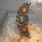 Navajo long Celestial Crescent moon ring turquoise coral size 7 sterling silver women
