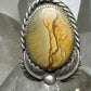 Long Navajo ring landscape picture jasper size 5 sterling silver women