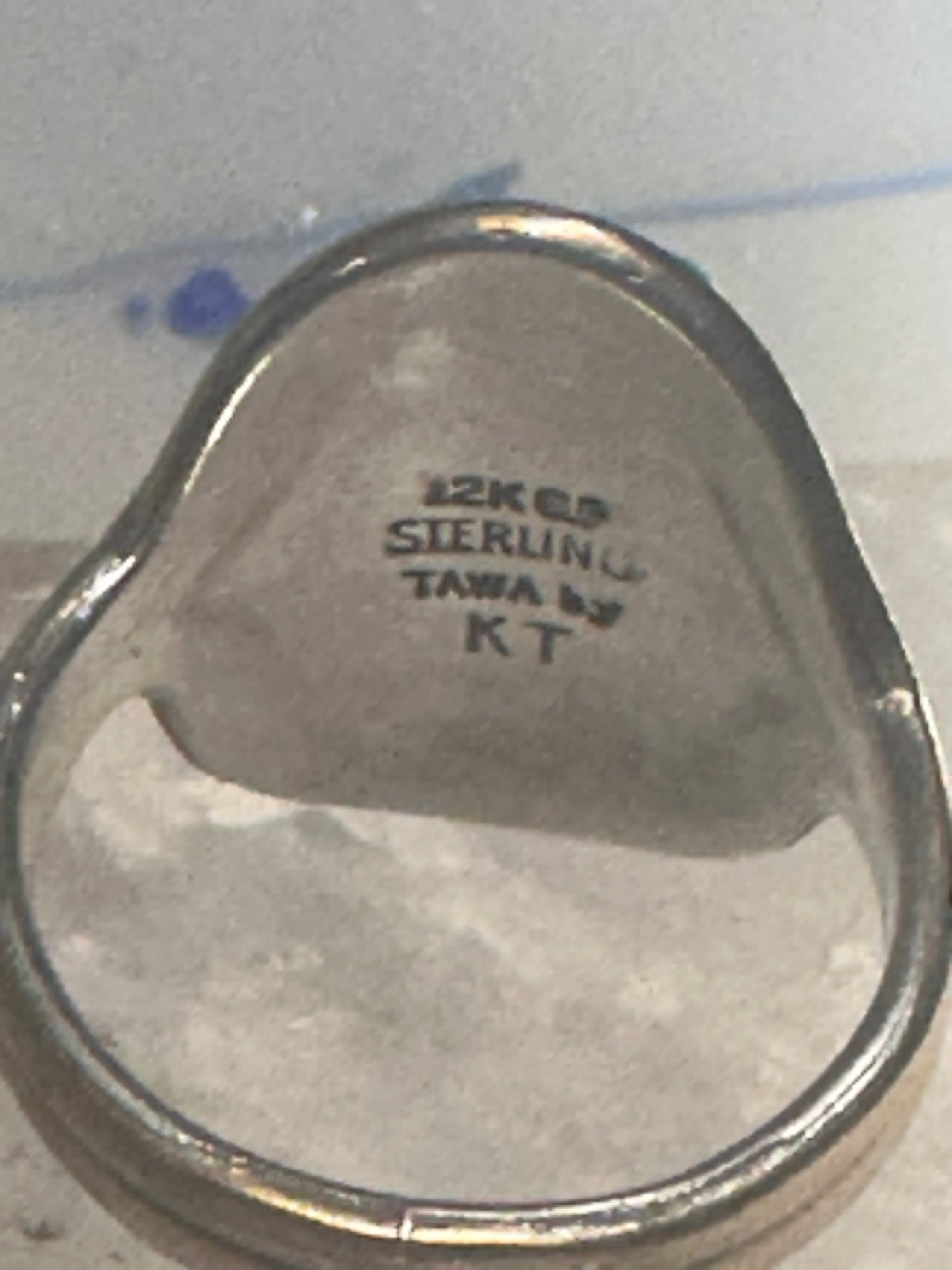 Turquoise ring Tawa by KT Navajo size 7.50 sterling silver 12KT GF women men