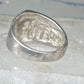 Blue Lapis inlaid ring lab opal band size 6 sterling silver southwestern women