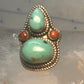 Turquoise Boho long coral size 7 sterling silver women