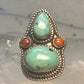Turquoise Boho long coral size 7 sterling silver women