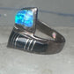 Onyx inlaid ring lab opal bypass band size 7.75 blue lapis lab opal band sterling silver southwestern women