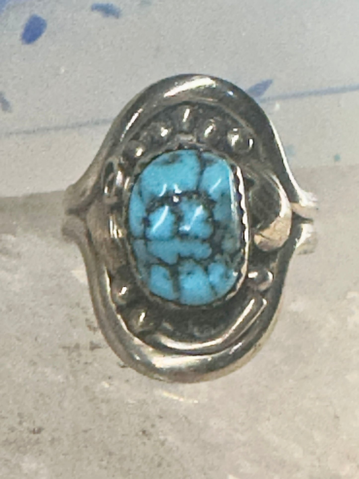 Turquoise ring Tawa by KT Navajo size 7.50 sterling silver 12KT GF women men