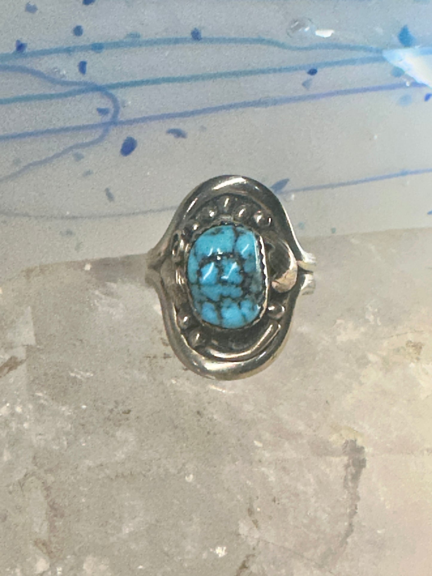 Turquoise ring Tawa by KT Navajo size 7.50 sterling silver 12KT GF women men