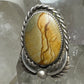 Long Navajo ring landscape picture jasper size 5 sterling silver women