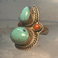 Turquoise Boho long coral size 7 sterling silver women