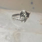 Vintage Elephant ring size 4 delicate band sterling silver pinky women girls