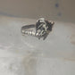 Vintage Elephant ring size 4 delicate band sterling silver pinky women girls