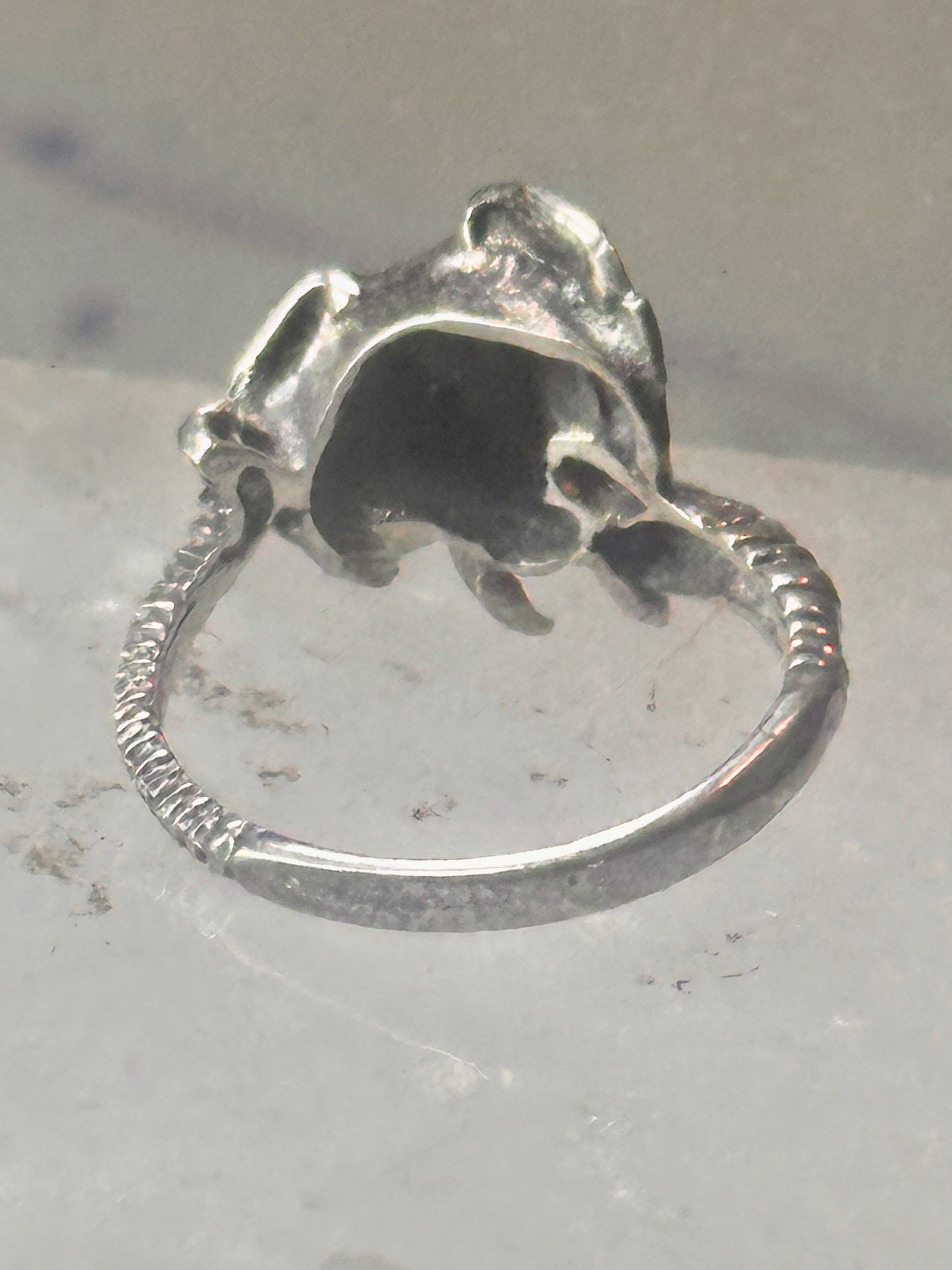 Vintage Elephant ring size 4 delicate band sterling silver pinky women girls